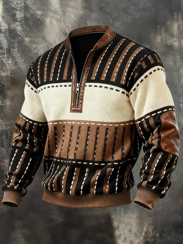 Jomarek – Męska bluza retro z kontrastowym zamkiem