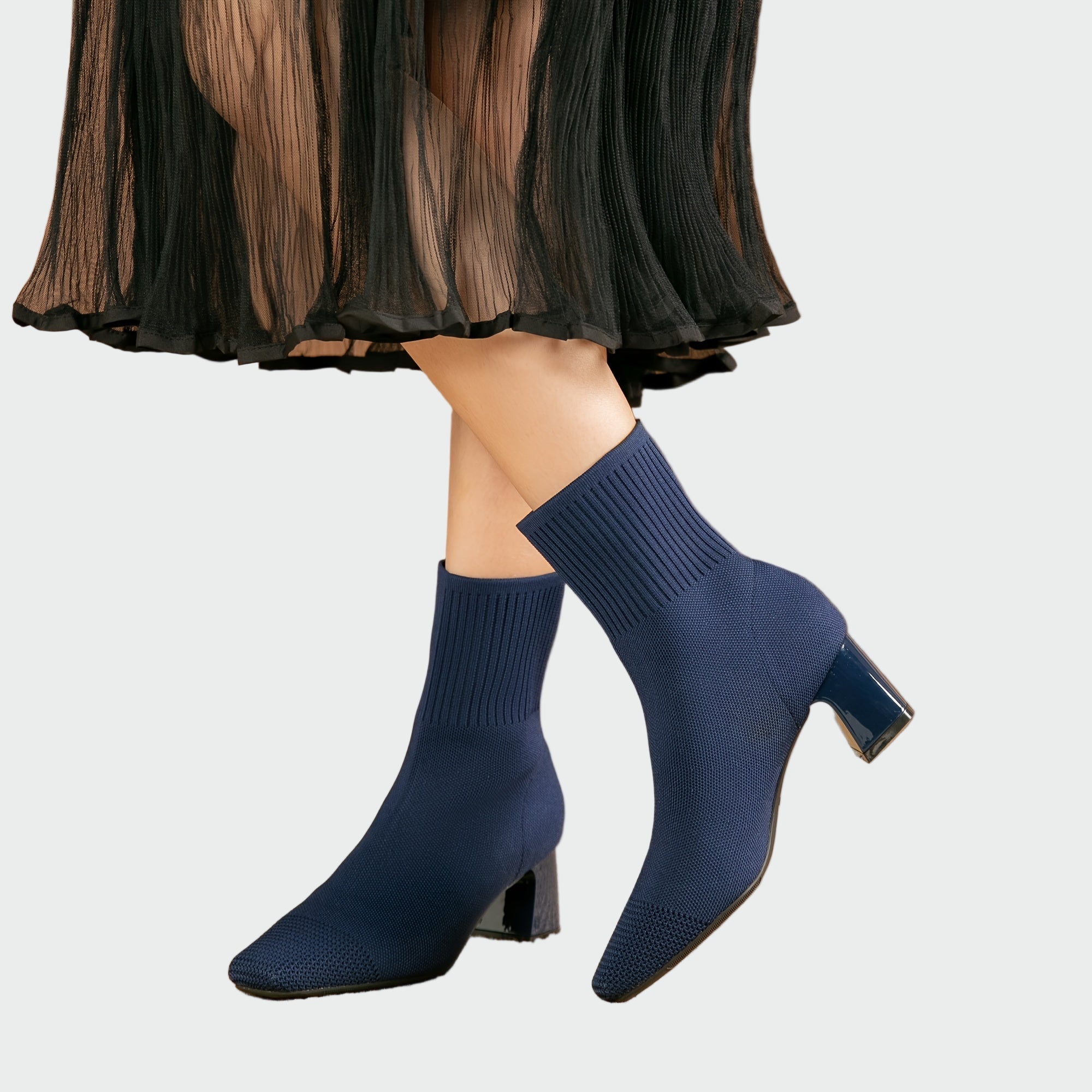 Alejandra | Botki ortopedyczne z dzianiny w odcieniu jasnobeżowym