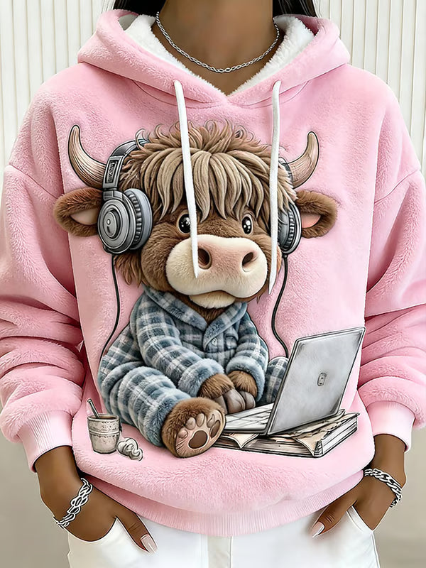 Yloria – Bluza damska z motywem krowy szkockiej