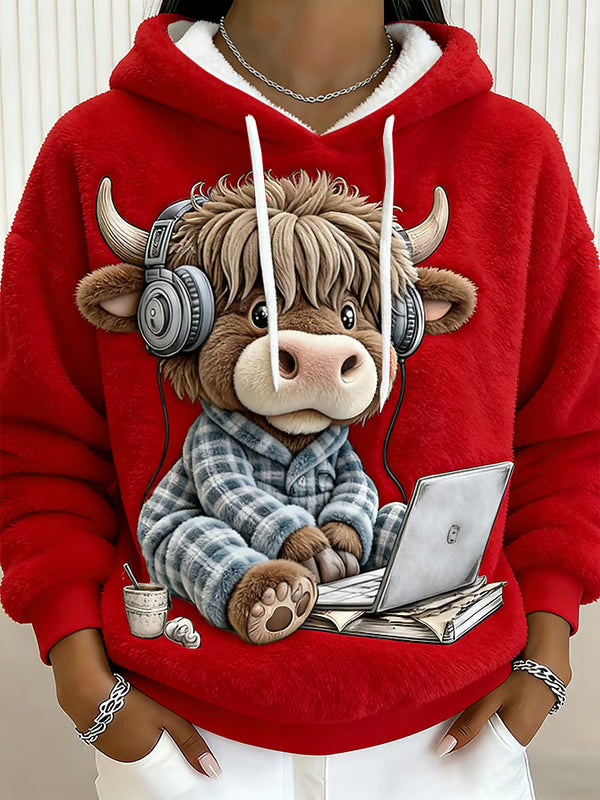 Yloria – Bluza damska z motywem krowy szkockiej