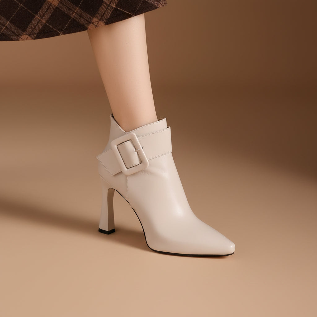 Claudine | Eleganckie botki na obcasie z efektowną klamrą