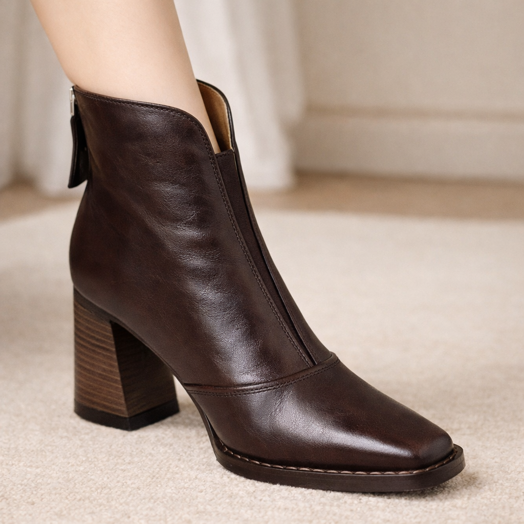 Camille | Stylowe Botki Damskie Na Stabilnym Obcasie