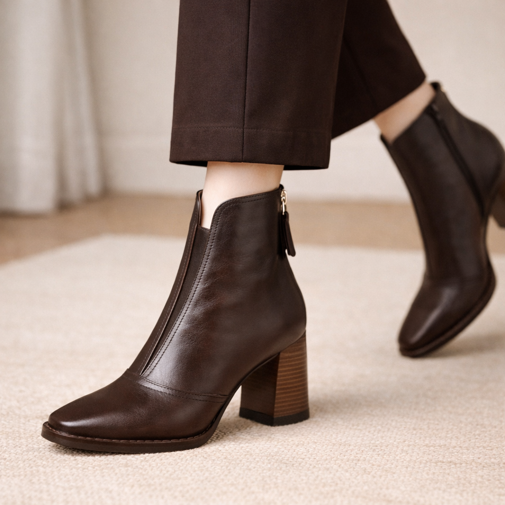 Camille | Stylowe Botki Damskie Na Stabilnym Obcasie