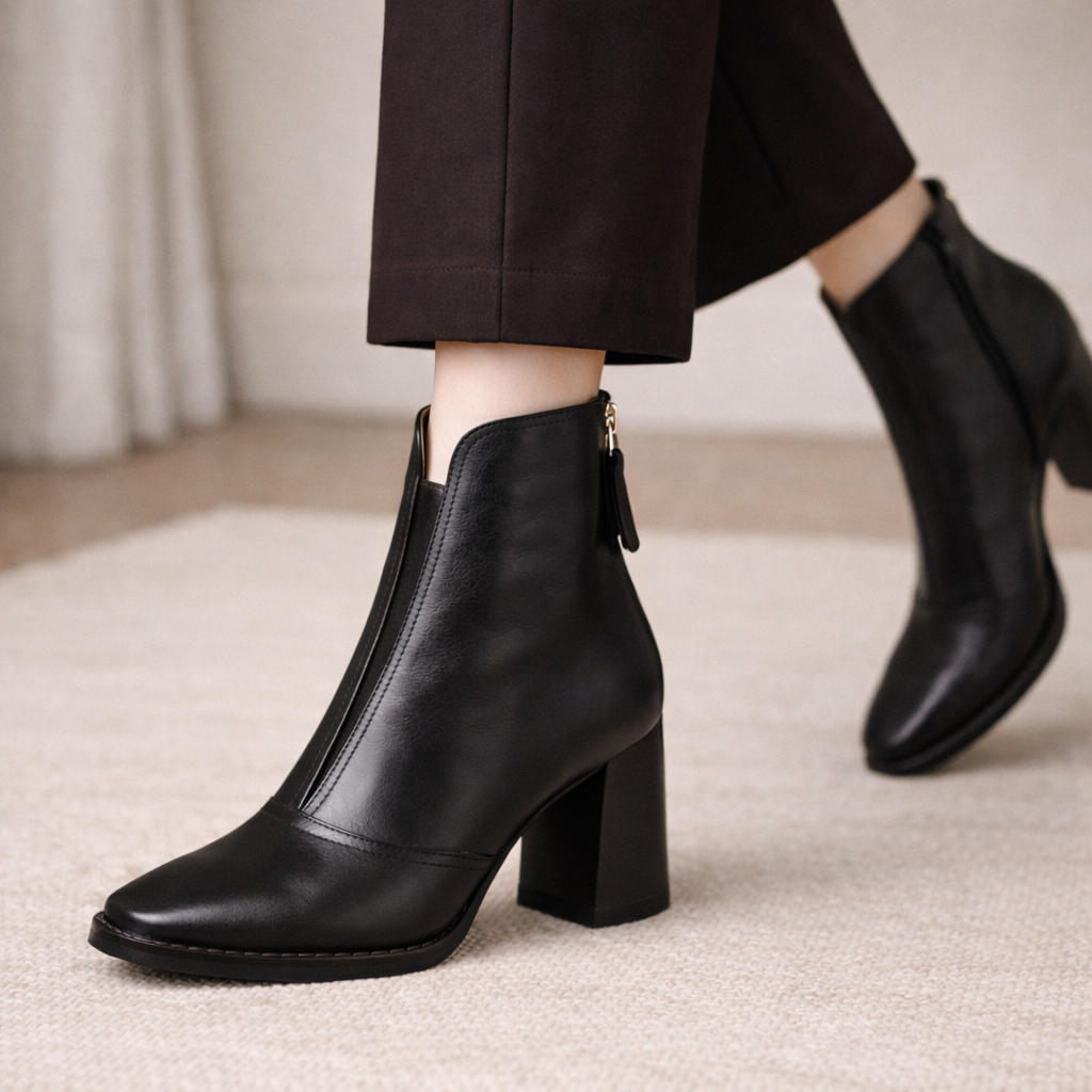 Camille | Stylowe Botki Damskie Na Stabilnym Obcasie