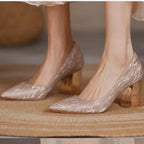 Eleganckie damskie czółenka na średnim obcasie