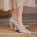 Eleganckie damskie czółenka na średnim obcasie