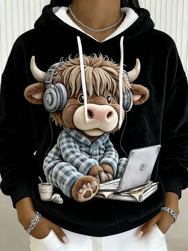 Yloria – Bluza damska z motywem krowy szkockiej