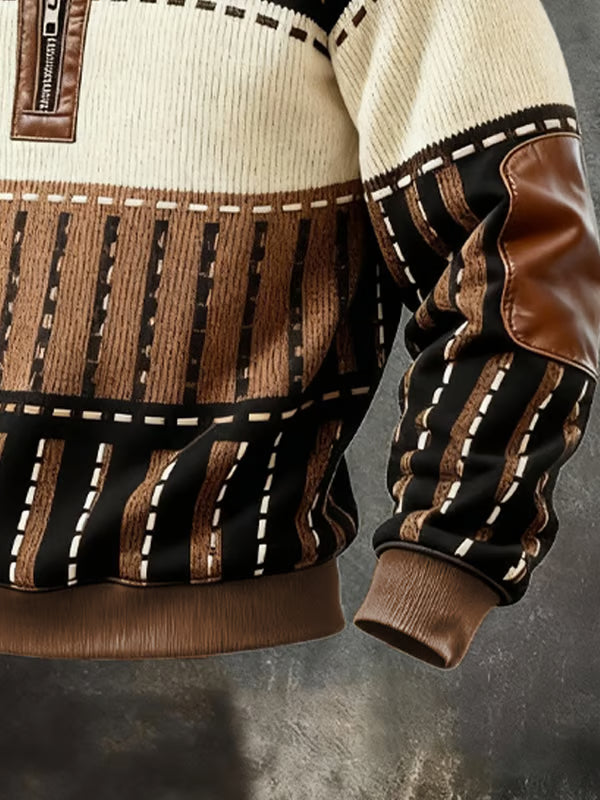 Jomarek – Męska bluza retro z kontrastowym zamkiem